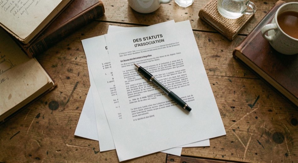 Une table de travail couverte de relevés imprimés, une calculatrice posée dessus et un stylo en travers d’une colonne de chiffres